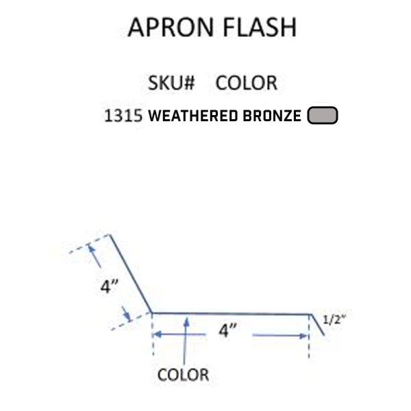 IVEY WEATHERED BRONZE 4X4X1/2″ APRON FLASHING - Mc Mu