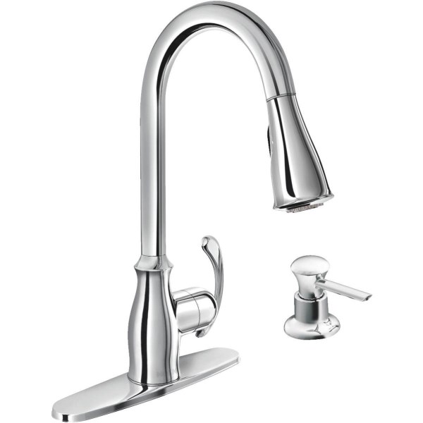 Moen Kipton Single Handle Pull-Down Kitchen Faucet, Chrome - Mc Mu
