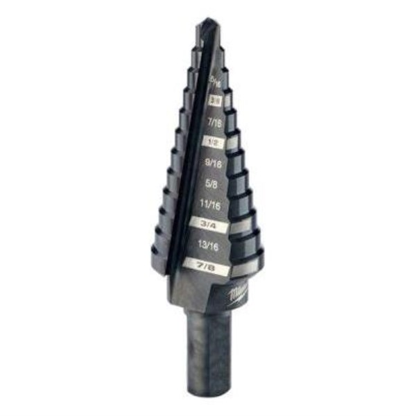 Milwaukee 3/16 In. – 7/8 In. #4 Step Drill Bit, 12 Steps - Mc Mu
