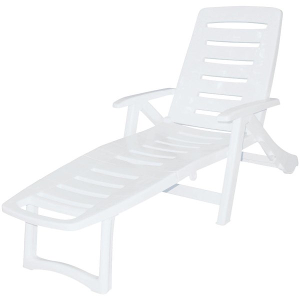 Gracious Living Antigua White Resin Multi-Position Back Rest Lounger - Mc Mu