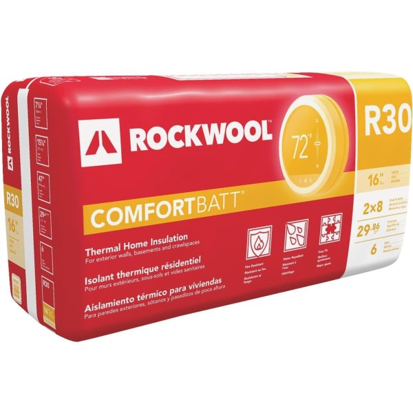 Rockwool Comfortbatt R-30 16 In. x 47 In. Stone Wool Insulation (6-Pack) - Mc Mu