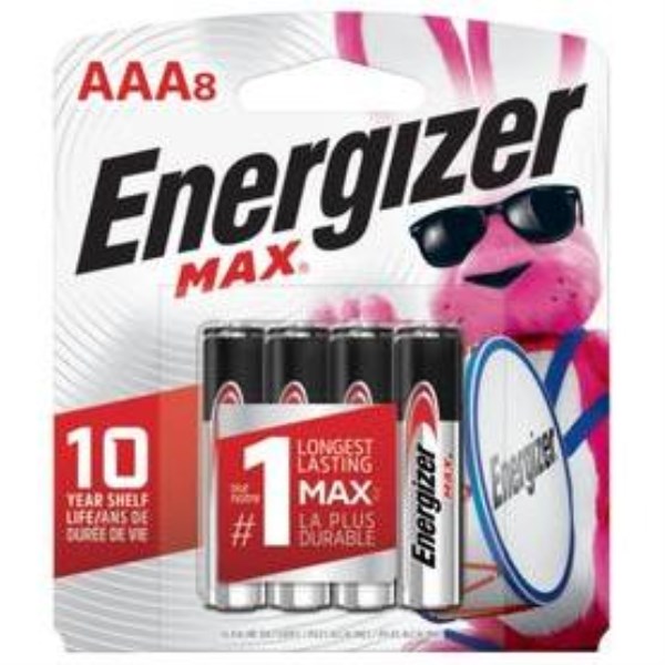 Energizer Max AAA Alkaline Battery (8-Pack) - Mc Mu