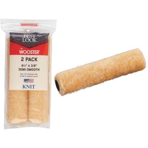 Best Look By Wooster 6-1/2 In. x 3/8 In. Mini Knit Fabric Roller Cover (2-Pack) - Mc Mu