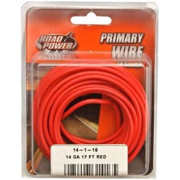 ROAD POWER 17 Ft. 14 Ga. PVC-Coated Primary Wire, Red - Mc Mu