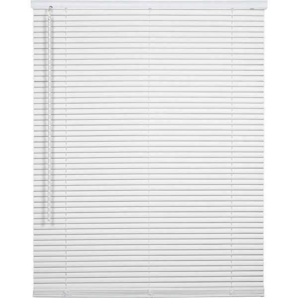 Home Impressions 21 In. x 64 In. x 1 In. White Vinyl Light Filtering Cordless Mini Blind - Mc Mu