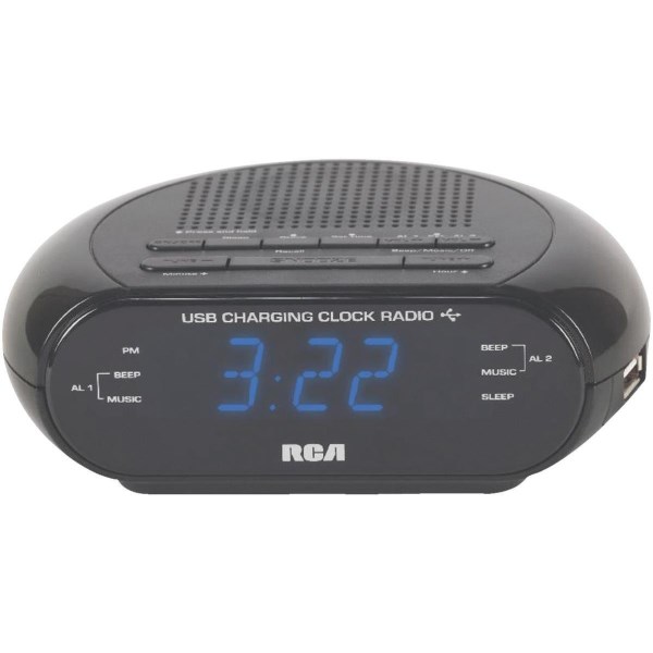 RCA USB Dual Alarm Clock Radio - Mc Mu
