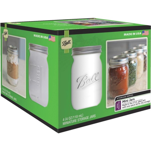 Ball 4 Oz. Miniature Glass Storage Jar (4-Count) - Mc Mu
