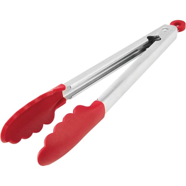 KitchenAid 11.5 In. Gourmet Red Silicone Tip Stainless Steel Tongs - Mc Mu