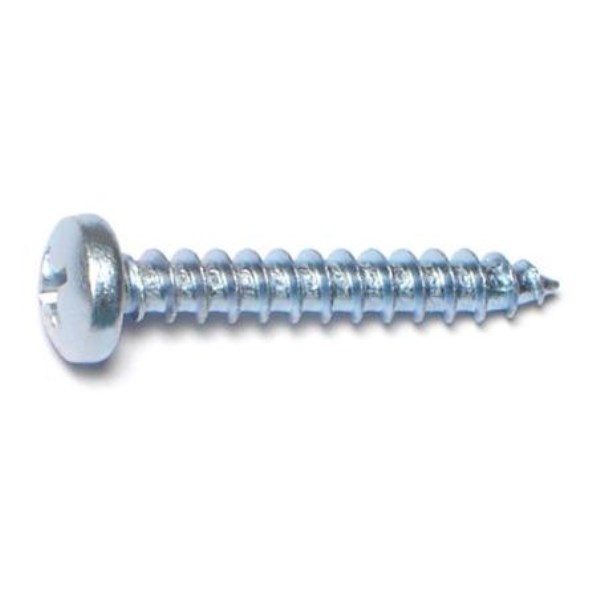 #10 x 1-1/4  Zinc Plated Steel Phillips Pan Head Sheet Metal Screws SMSPS-397 - Mc Mu
