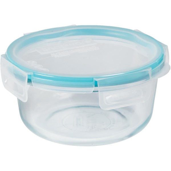 Snapware Total Solution 4-Cup Round Pyrex Glass Storage Container with Lid - Mc Mu