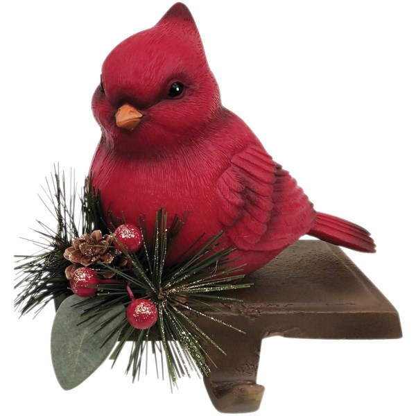 1-Stocking Resin Mantle Tail-Down Cardinal Stocking Holder - Mc Mu