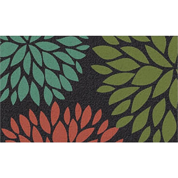 Americo Home Front Runner 18 In. x 30 In. Green Flowers Mat - Mc Mu