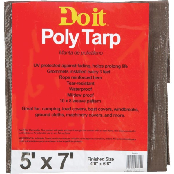 Do it Best 1 Side Green/1 Side Brown Woven 5 Ft. x 7 Ft. Medium Duty Poly Tarp - Mc Mu