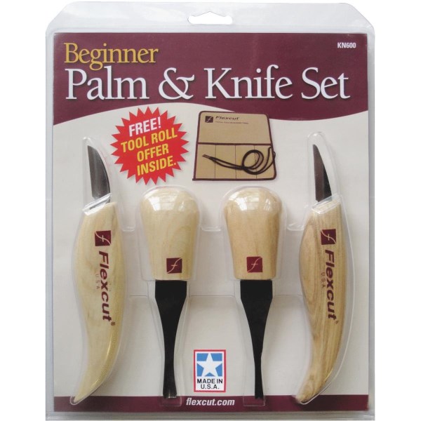 Flex Cut 4-Piece Beginner Palm & Knife Carving Tool Set - Mc Mu