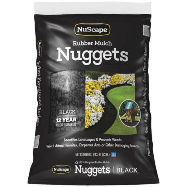 NuScape Black 0.8 Cu. Ft. Rubber Mulch Nuggets - Mc Mu