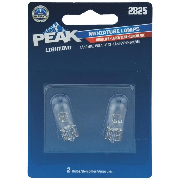 PEAK 2825 12V Mini Incandescent Automotive Bulb (2-Pack) - Mc Mu