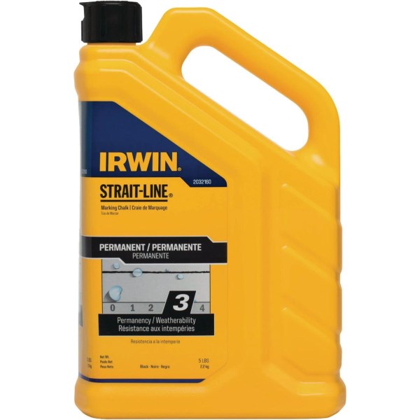 Irwin STRAIT-LINE 5 Lb. Permanent Black Marking Chalk - Mc Mu