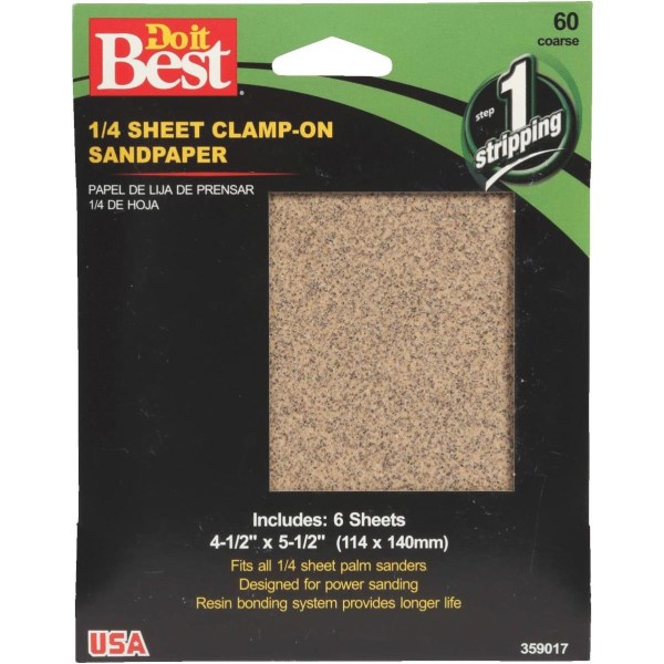 Do it Best 60 Grit 1/4 Sheet Power Sanding Sheet (6-Pack) - Mc Mu