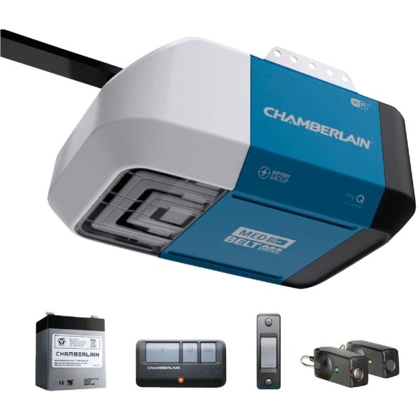 Chamberlain B2212T 1/2 HP myQ Smart Belt Drive Garage Door Opener with WiFi and Battery Backup - Mc Mu