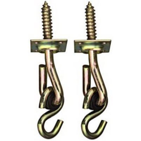 National Zinc Plated with WeatherGuard Steel Lag Screw Swing Hook Kit (2-Pack) - Mc Mu