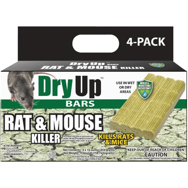 Dry Up Rat & Mouse Killer Moisture Resistant Bars (4-Pack) - Mc Mu