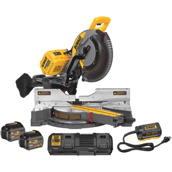 DEWALT FLEXVOLT 120-Volt MAX Lithium-Ion Brushless 12 In. Dual-Bevel Sliding Compound Cordless Miter Saw Kit - Mc Mu