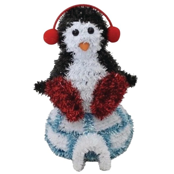 Youngcraft 11 In. Tinsel 3-Dimensional Penguin Holiday Decoration - Mc Mu