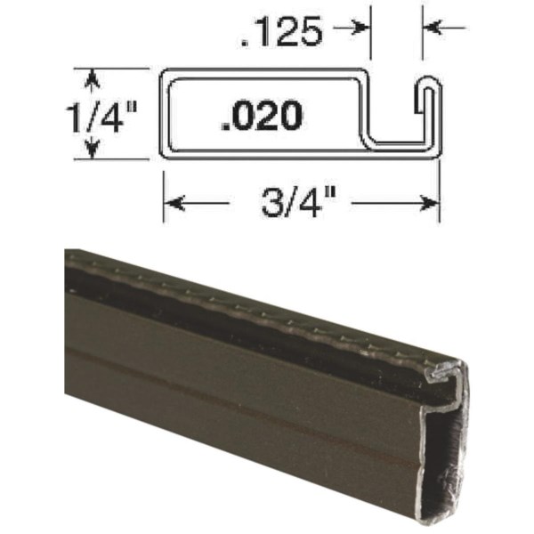 Prime-Line Make-2-Fit 3/4 x 1/4 x 94 Bronze Aluminum Screen Frame - Mc Mu