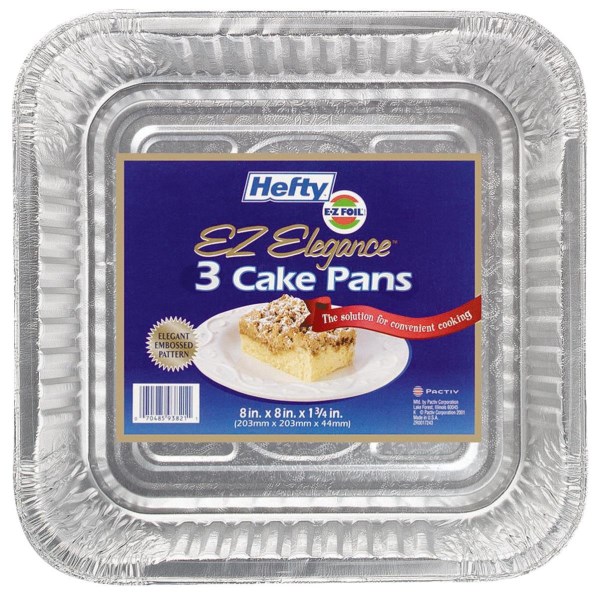 EZ Foil 8 In. Square Cake Pan (3-Count) - Mc Mu