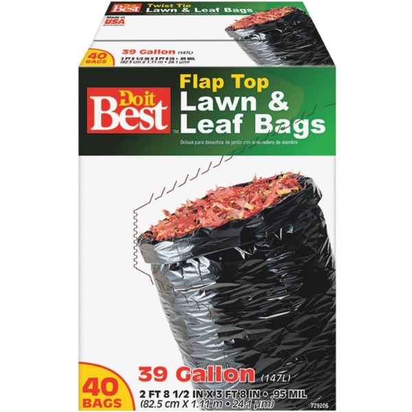 Do it Best 39 Gal. Black Flap Tie Lawn & Leaf Bag (40-Count) - Mc Mu