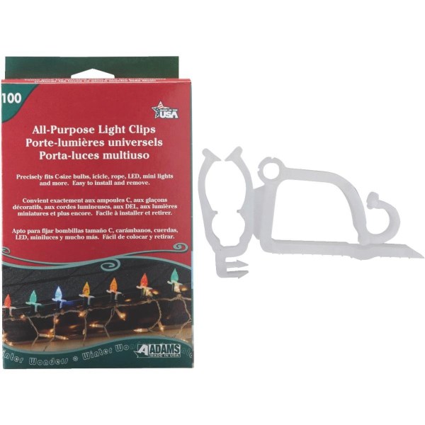 Adams White Gutter & Shingle All-Purpose Light Clips (100-Pack) - Mc Mu