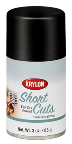 Krylon Short Cuts 3 Oz. High-Gloss Enamel Spray Paint, Black - Mc Mu