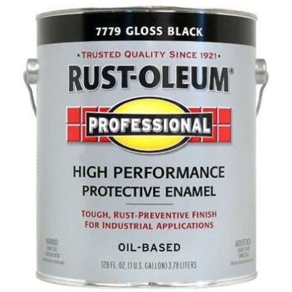 Rust-Oleum Professional Oil Based Gloss Protective Rust Control Enamel, Black, 1 Gal. - Mc Mu