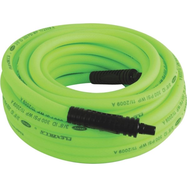 Flexzilla 3/8 In. x 100 Ft. Polymer-Blend Air Hose with 1/4 In. MNPT Fittings - Mc Mu