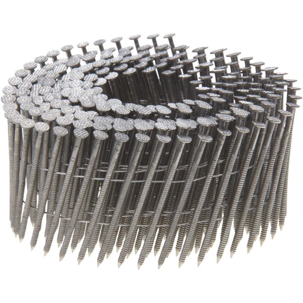 Grip-Rite PrimeGuard Max 15 Degree Wire Weld 304-Stainless Steel Coil Siding Nail, 2-1/2 In. x .090 In. (900 Ct.) - Mc Mu