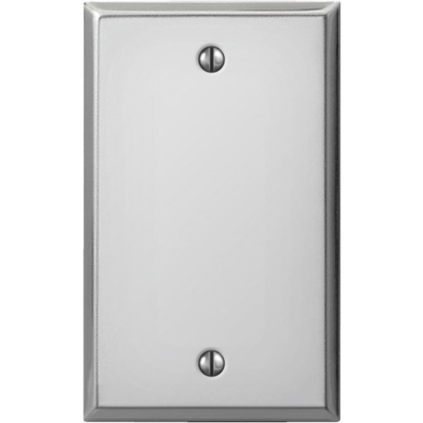 Amerelle 1-Gang Standard Stamped Steel Blank Wall Plate, Polished Chrome - Mc Mu