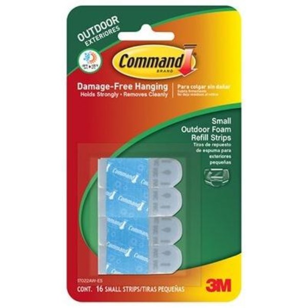 Command Outdoor Light Clips Small Foam Strips Refill (16-Count) - Mc Mu