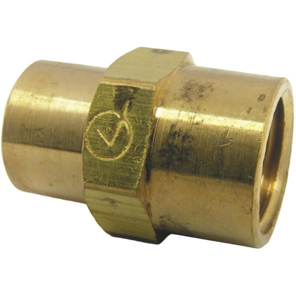 Lasco 1/4 In. FPT x 1/8 In. FPT Yellow Brass Reducing Coupling - Mc Mu
