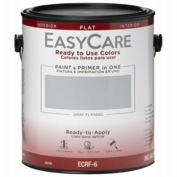 Ready To Use Colors Paint & Primer, Interior Flat Acyrlic, Gray Flannel, Gallon - Mc Mu