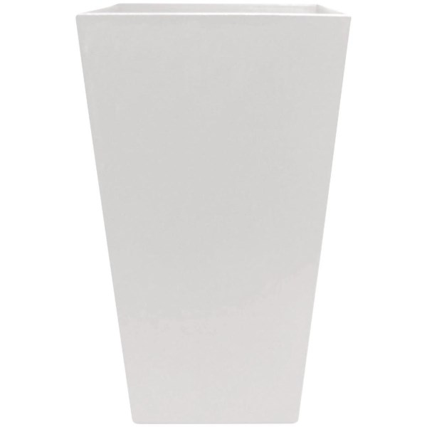 Bloem Finley 20 In. Tall Square Plastic Casper White Planter - Mc Mu