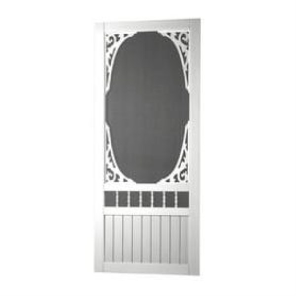 Screen Tight Springview 36 In. W x 80 In. H x 1 In. Thick White Vinyl Screen Door - Mc Mu