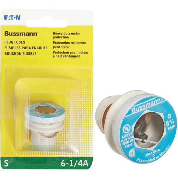 Bussmann 6-1/4A BP/S Time-Delay Plug Fuse - Mc Mu