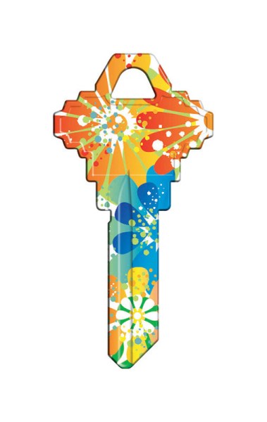 Hy-Ko Orange Splash House/Office Key Blank Single sided For Schlage Locks - Mc Mu