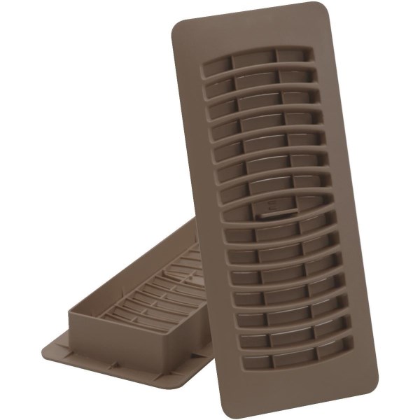 Imperial 4 In. x 12 In. Brown Plastic Louvered Floor Register - Mc Mu