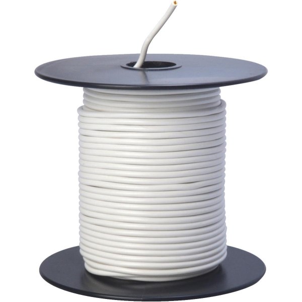 ROAD POWER 100 Ft. 18 Ga. PVC-Coated Primary Wire, White - Mc Mu
