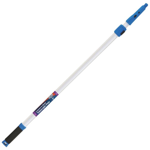 Unger Connect & Clean Professional 6 Ft. Aluminum Telescopic Pole with Locking Cone and Quick-Flip Clamps - Mc Mu