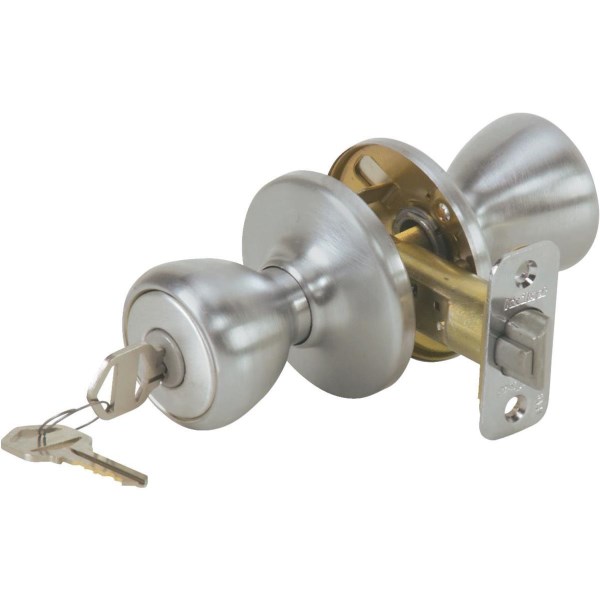 Kwikset Tylo Satin Chrome Entry Door Knob - Mc Mu
