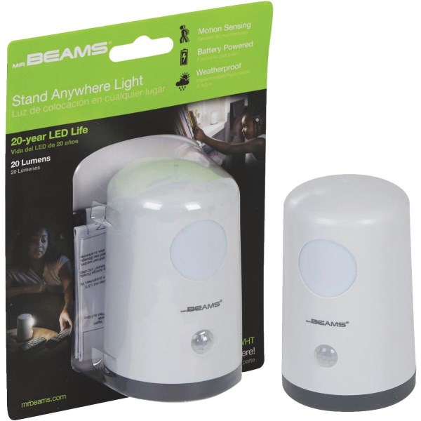 Mr. Beams White LED Battery Operated Security Light Fixture - Mc Mu