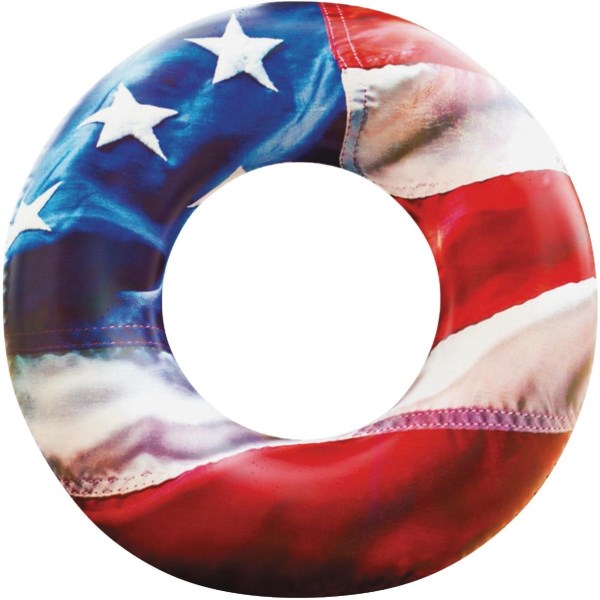 PoolCandy Ride-On 36 In. Stars & Stripes Inflatable Pool Tube - Mc Mu